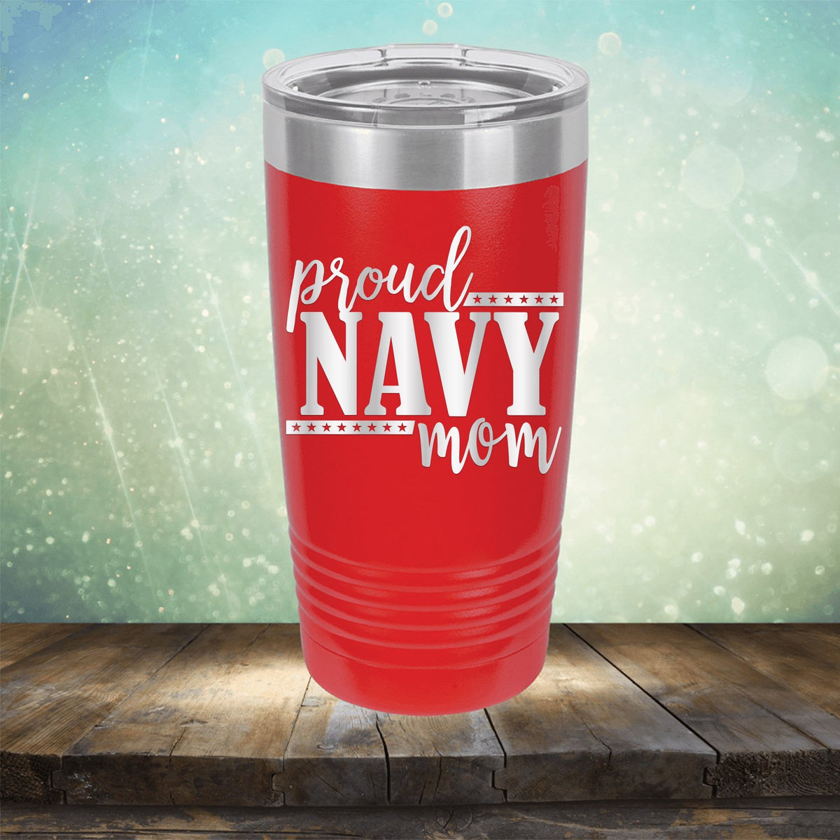 Proud Navy Mom - Laser Etched Tumbler Mug