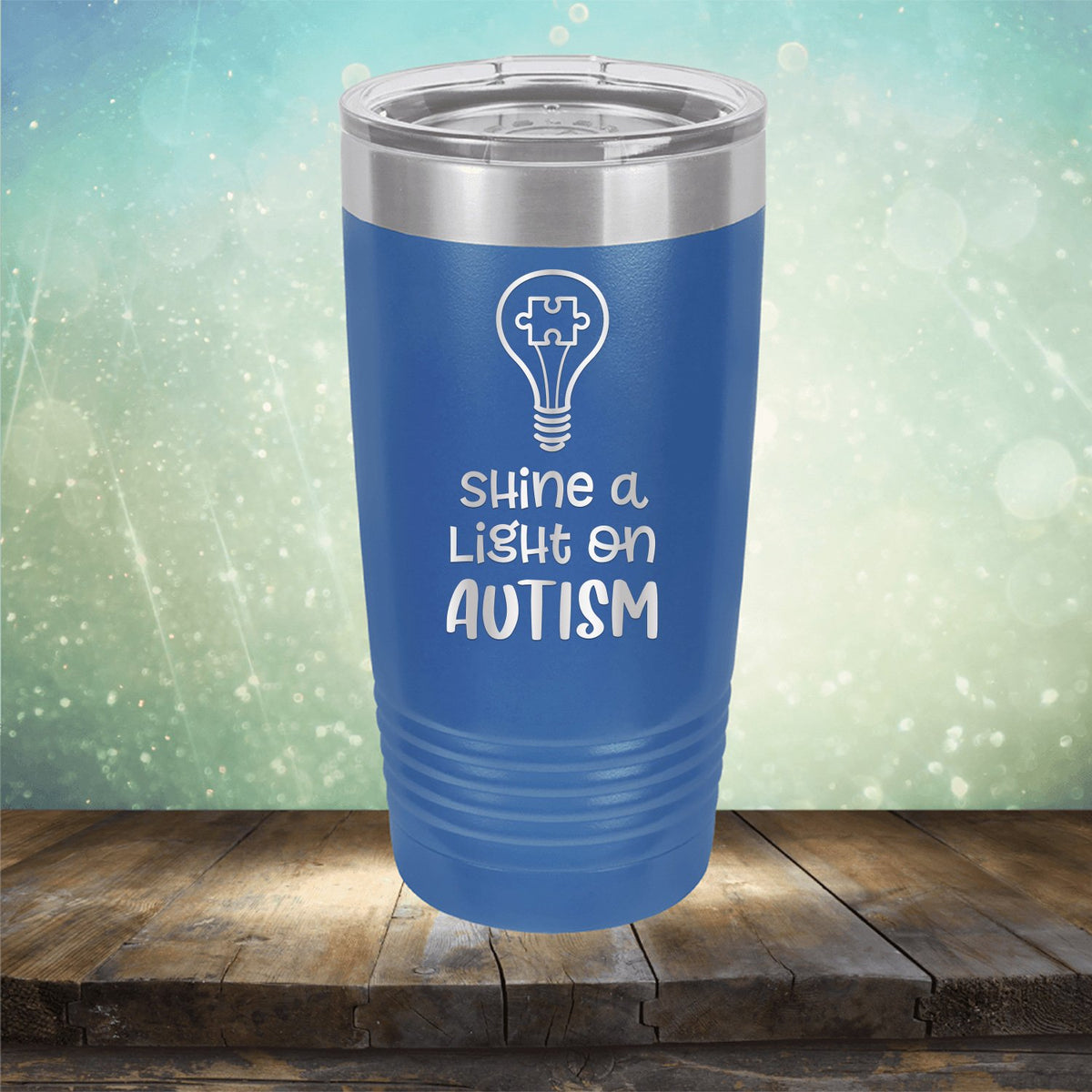 Shine A Light on Autism - Laser Etched Tumbler Mug