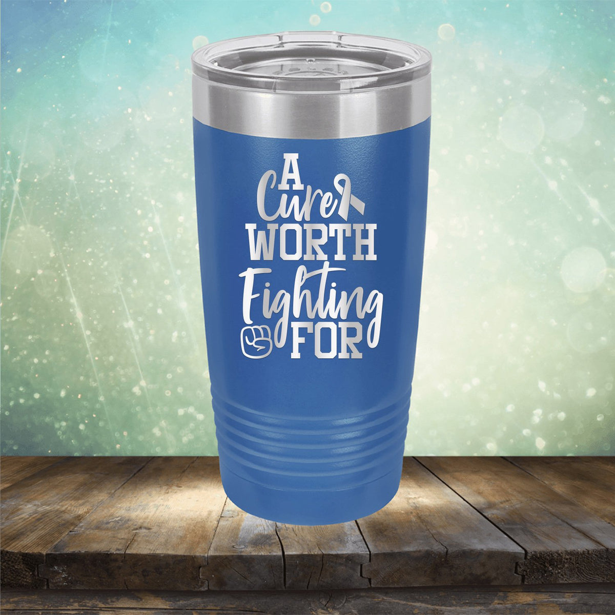 A Cure Worth Fighting For - Laser Etched Tumbler Mug