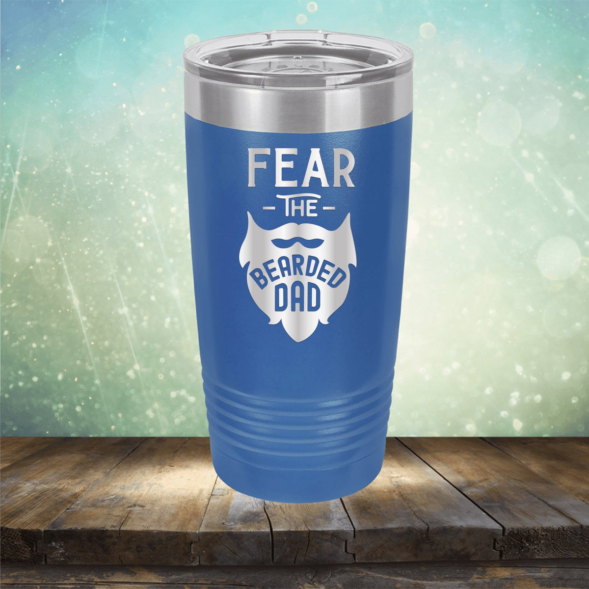 Fear The Bearded Dad - Laser Etched Tumbler Mug