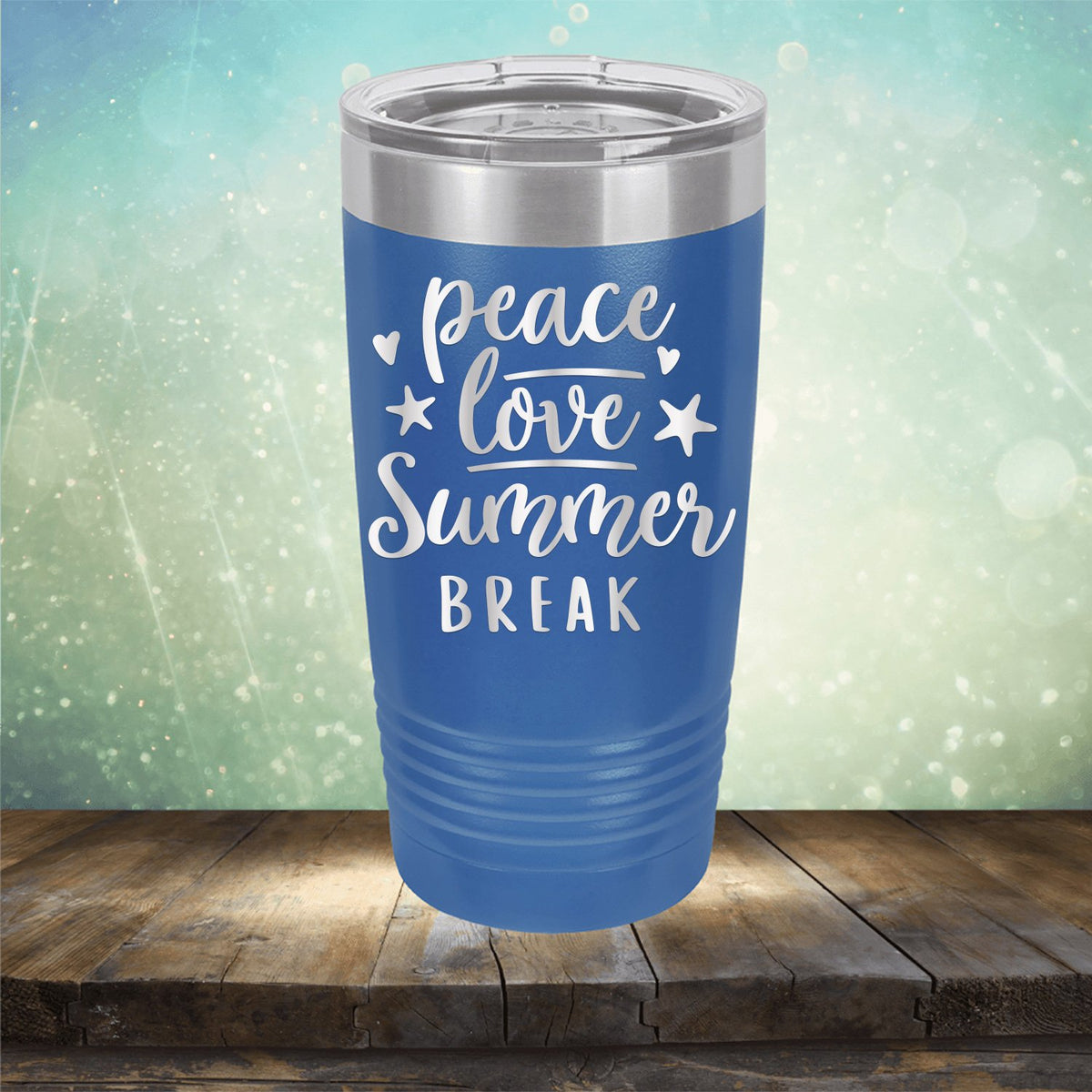 Peace Love Summer Break - Laser Etched Tumbler Mug