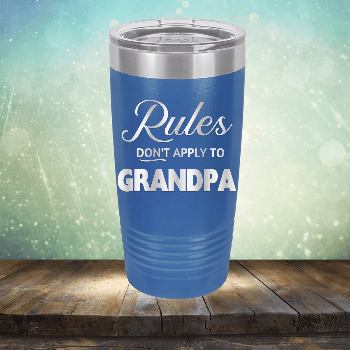 Rules Don&#39;t Apply To Grandpa - Laser Etched Tumbler Mug