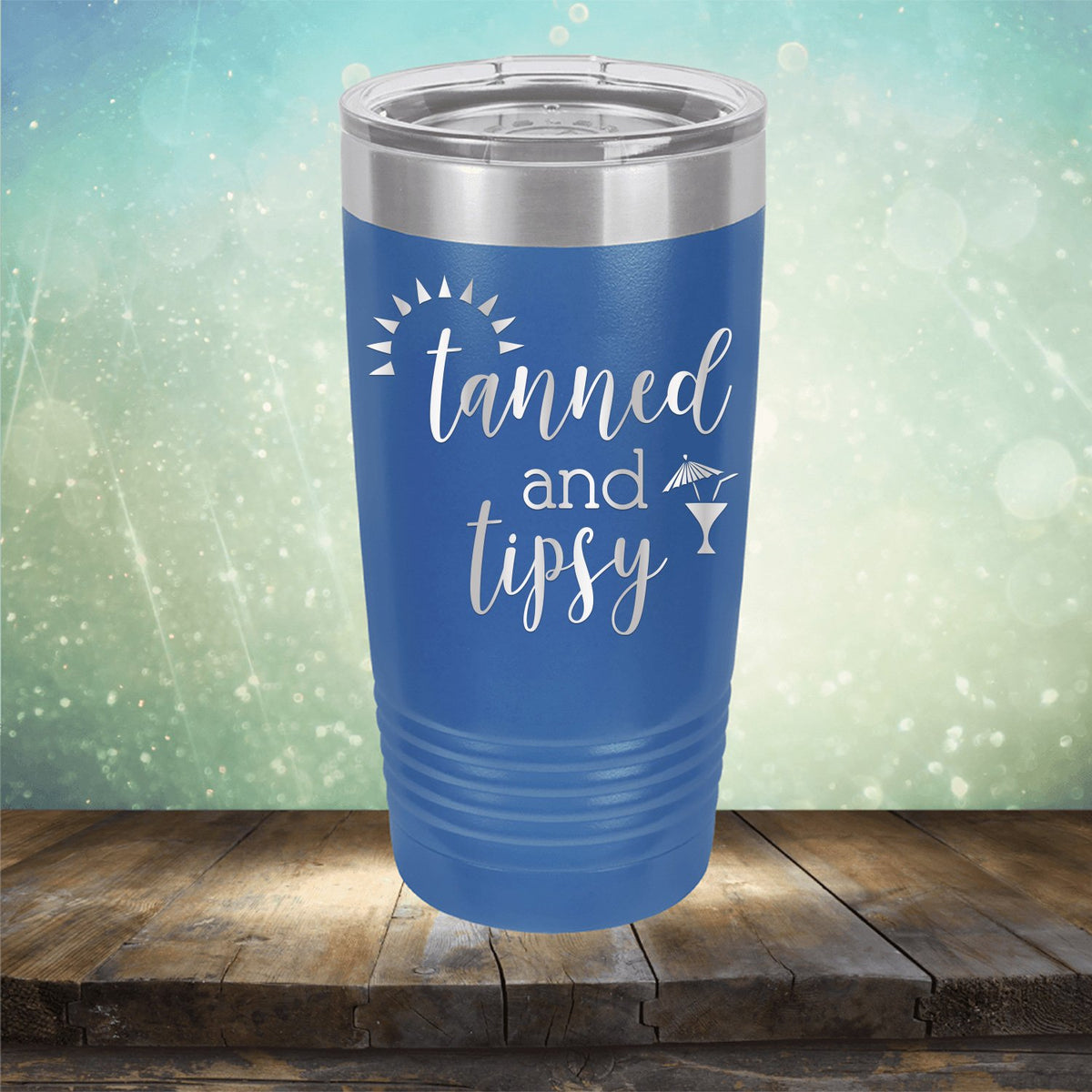 Tanned and Tipsy - Laser Etched Tumbler Mug