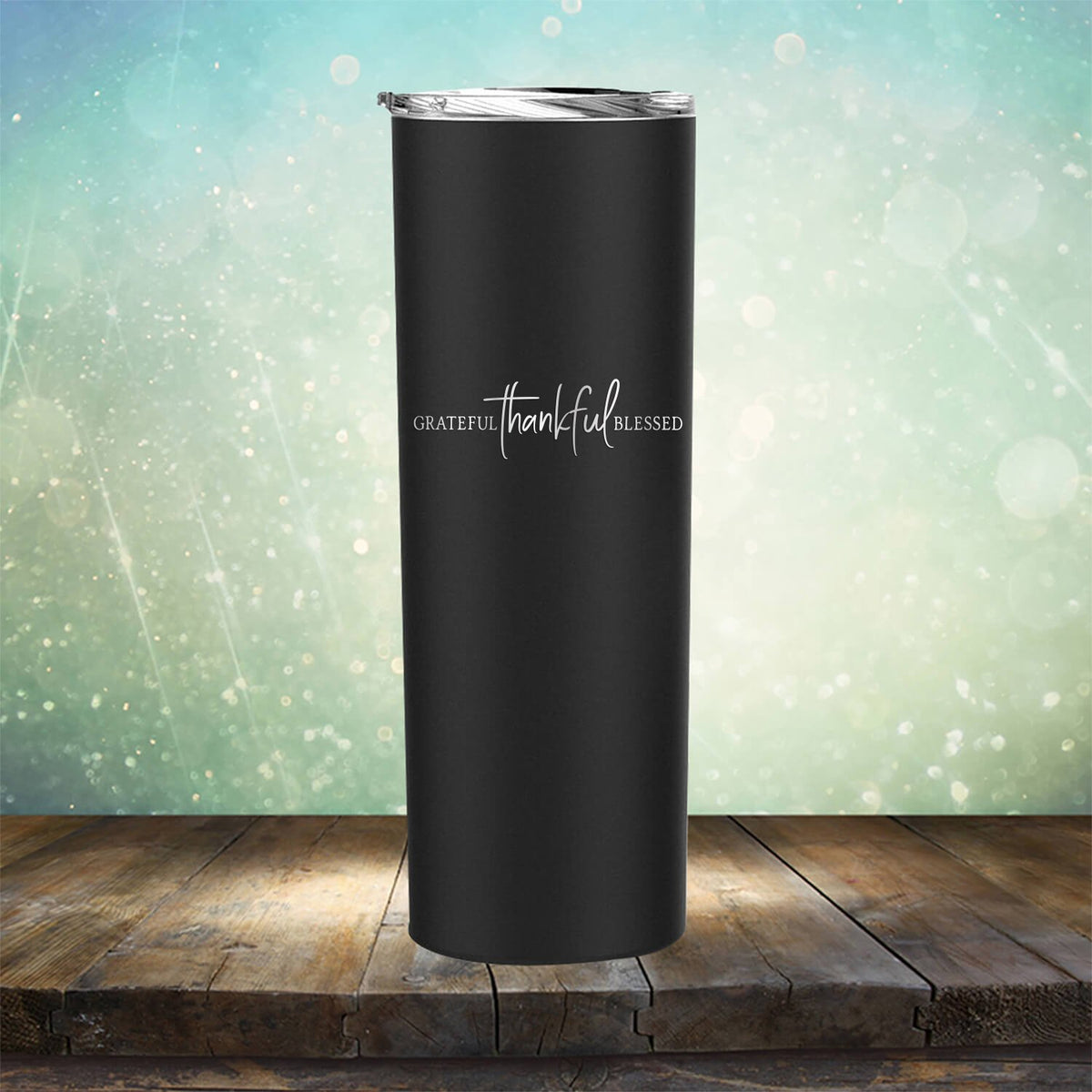 Grateful Thankful Blessed - Laser Etched Tumbler Mug