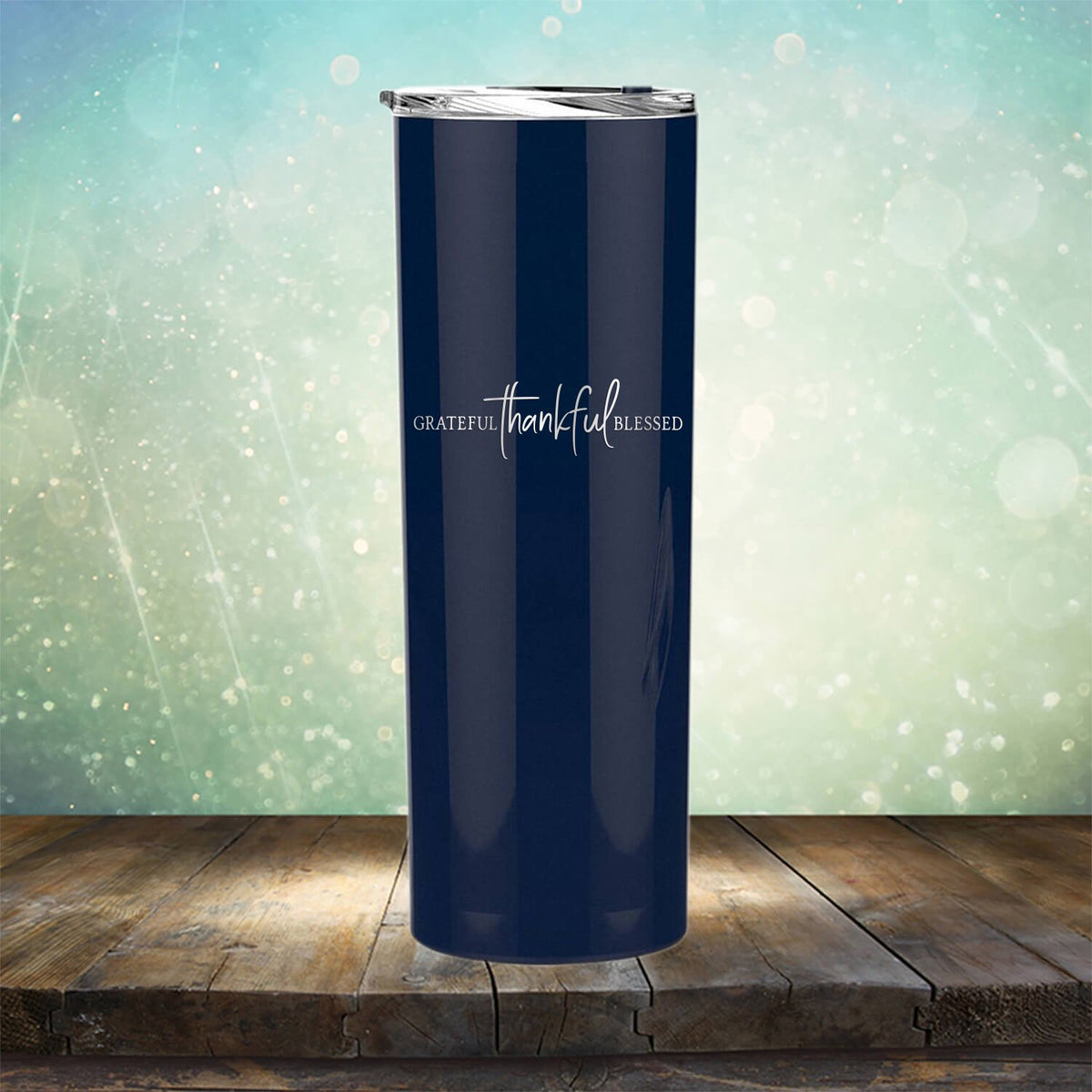 Grateful Thankful Blessed - Laser Etched Tumbler Mug