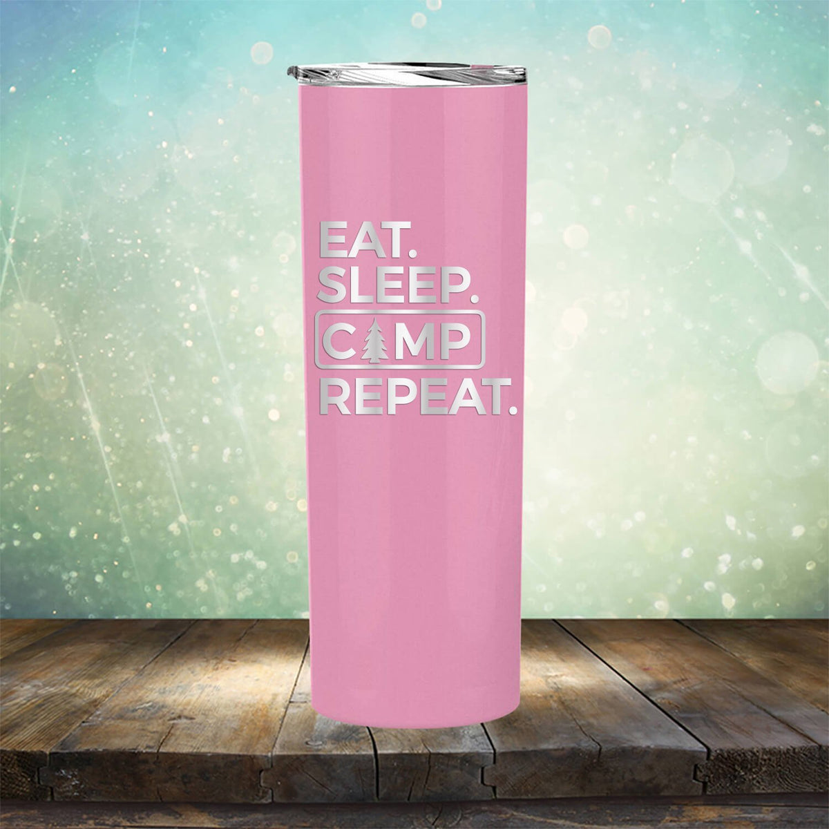 Eat Sleep Camp Repeat - Laser Etched Tumbler Mug