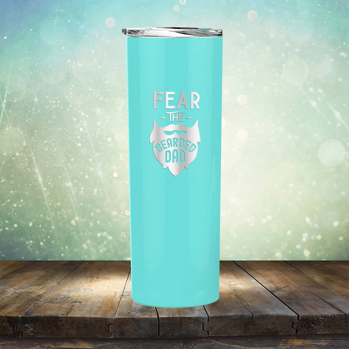 Fear The Bearded Dad - Laser Etched Tumbler Mug