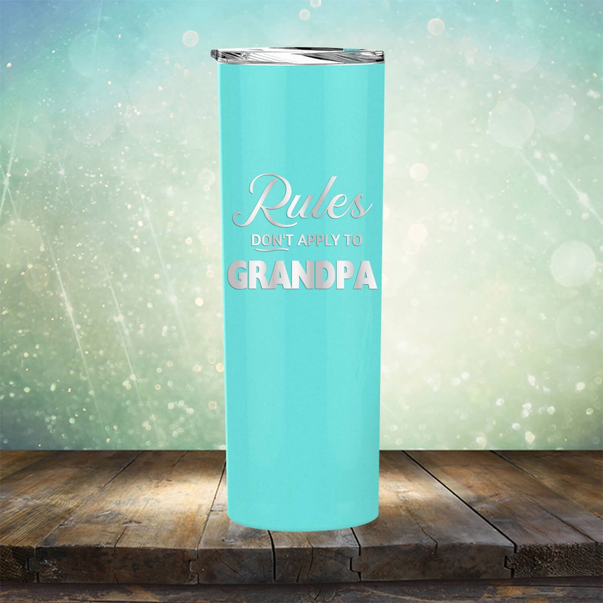 Rules Don&#39;t Apply To Grandpa - Laser Etched Tumbler Mug