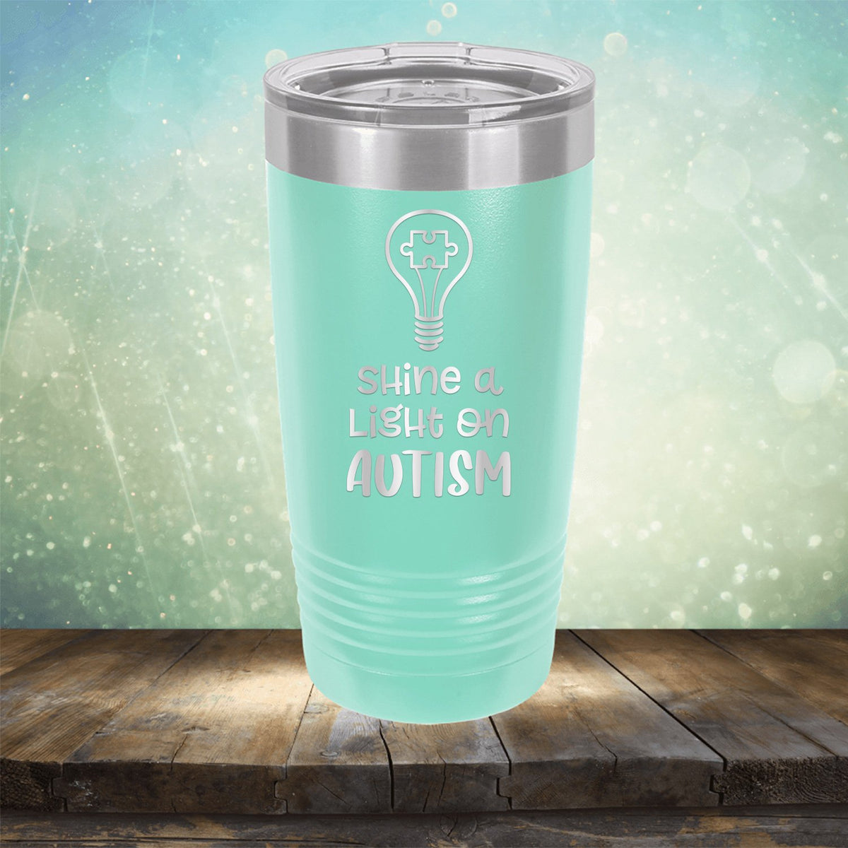 Shine A Light on Autism - Laser Etched Tumbler Mug