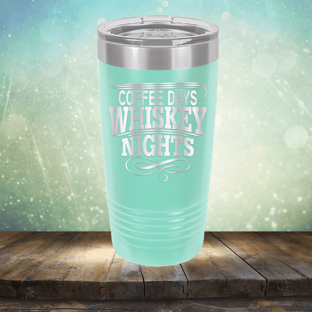 Coffee Days Whiskey Nights - Laser Etched Tumbler Mug