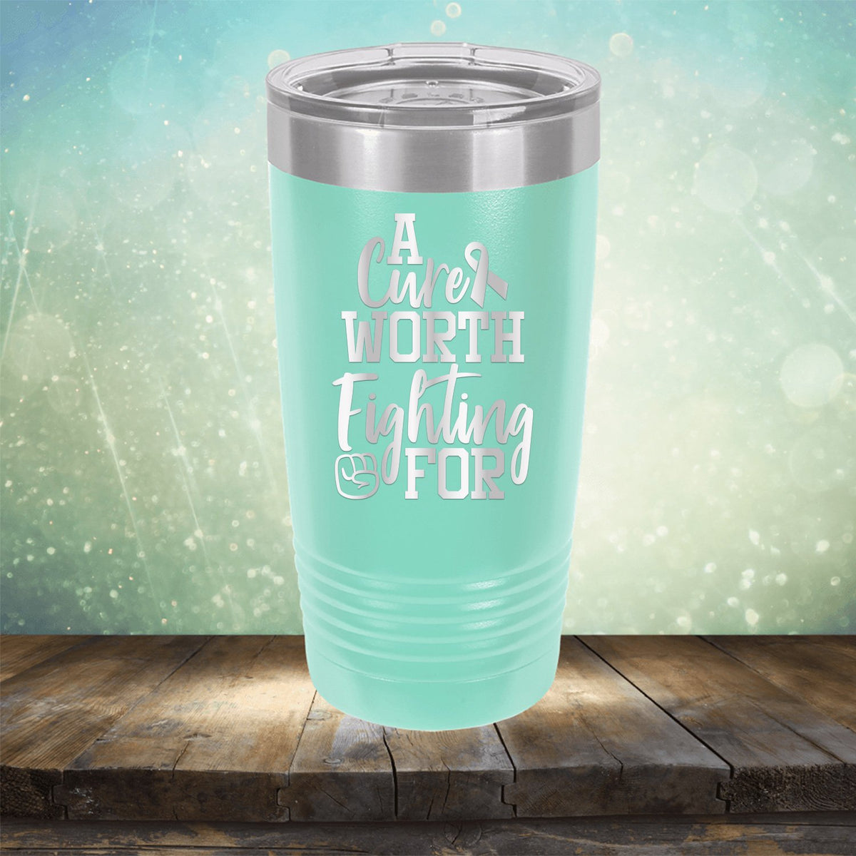 A Cure Worth Fighting For - Laser Etched Tumbler Mug