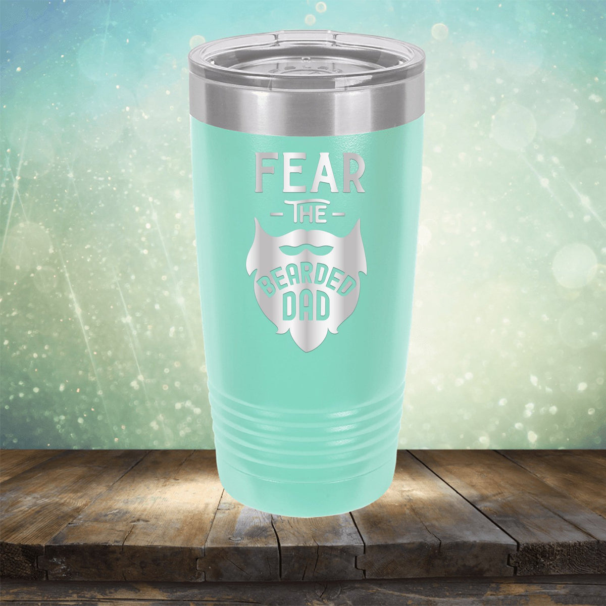 Fear The Bearded Dad - Laser Etched Tumbler Mug