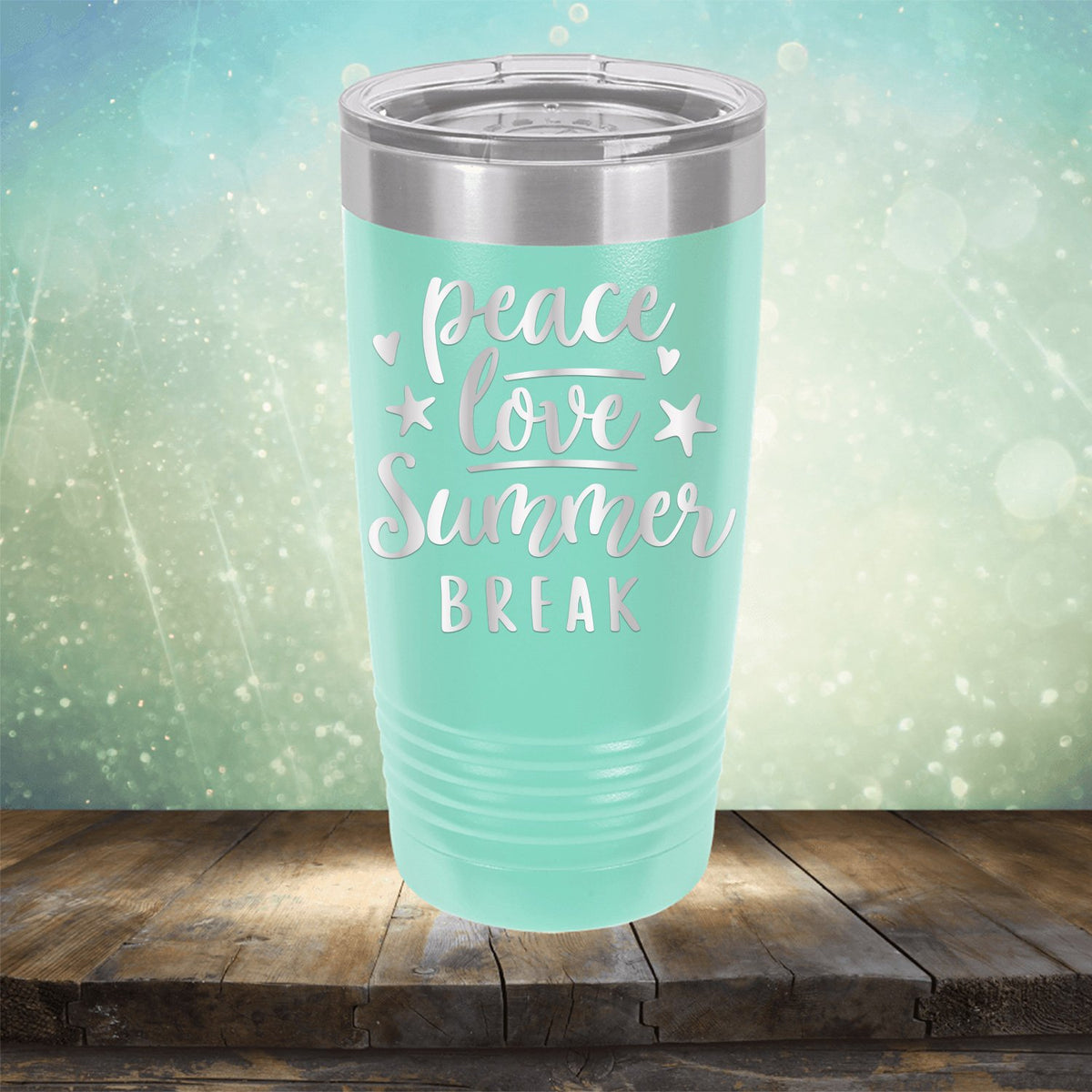 Peace Love Summer Break - Laser Etched Tumbler Mug