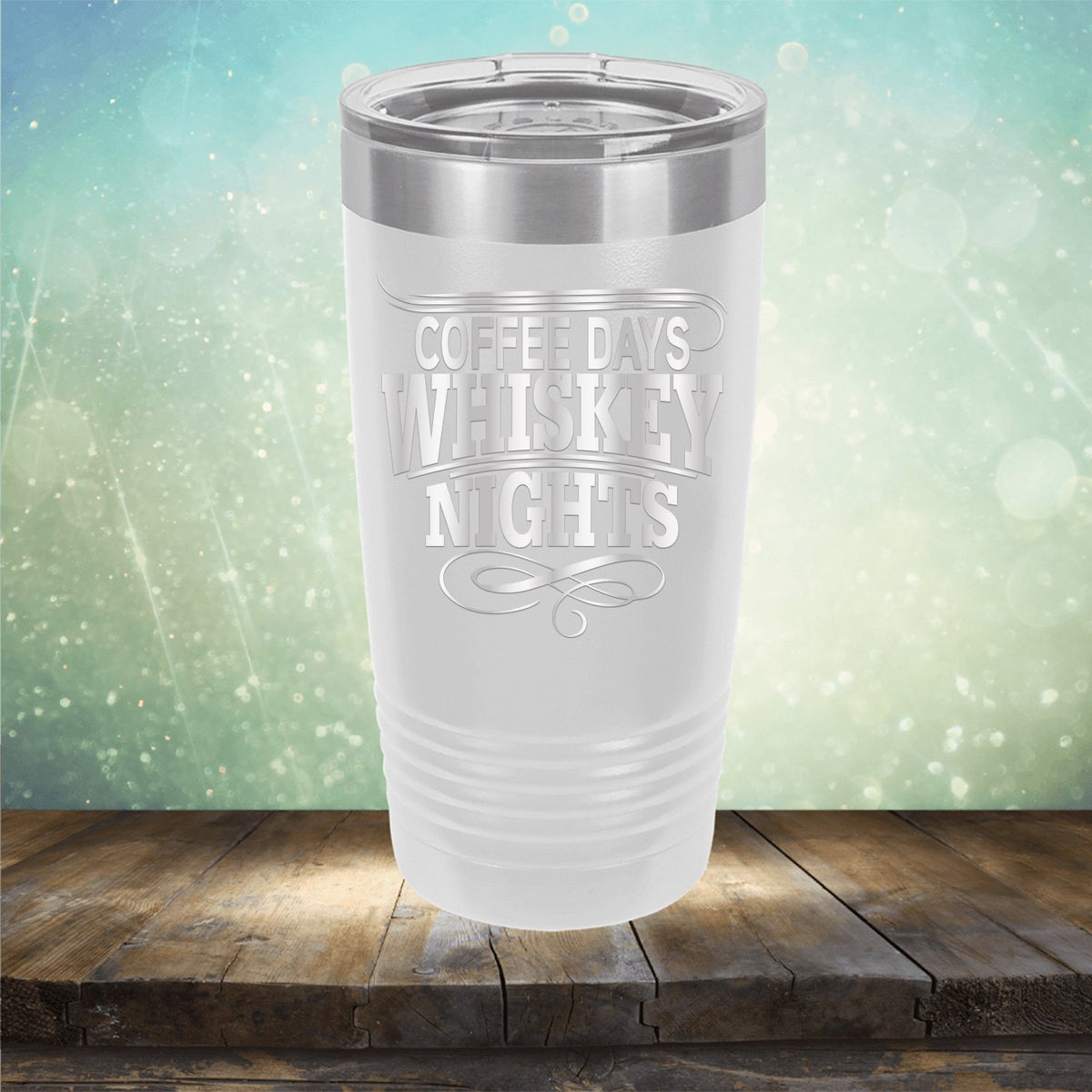 Coffee Days Whiskey Nights - Laser Etched Tumbler Mug