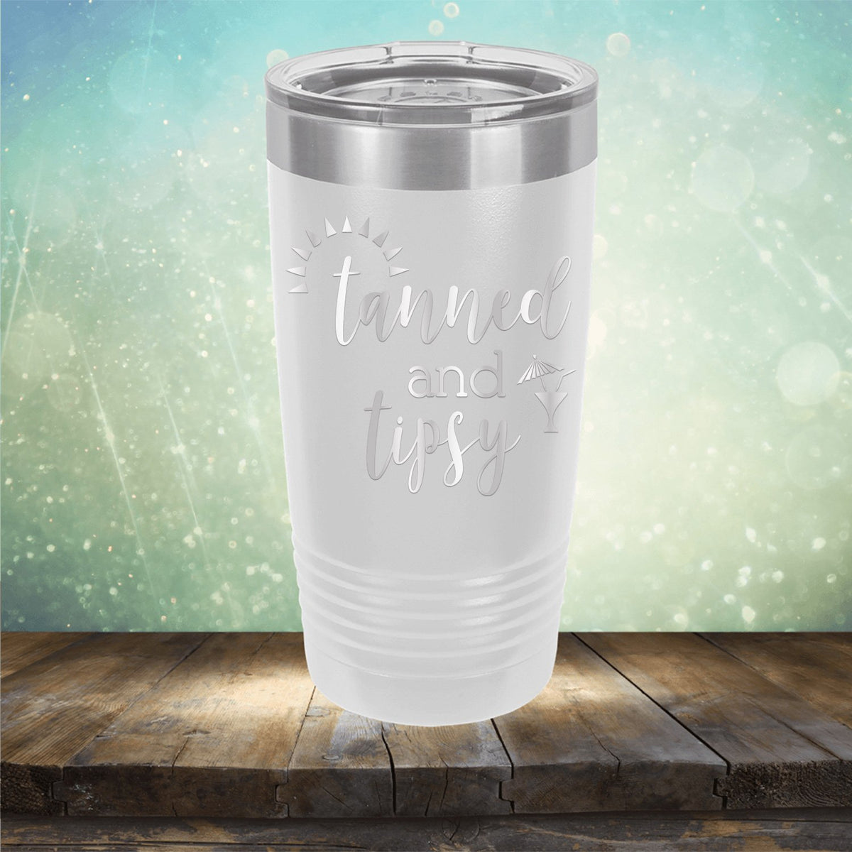 Tanned and Tipsy - Laser Etched Tumbler Mug