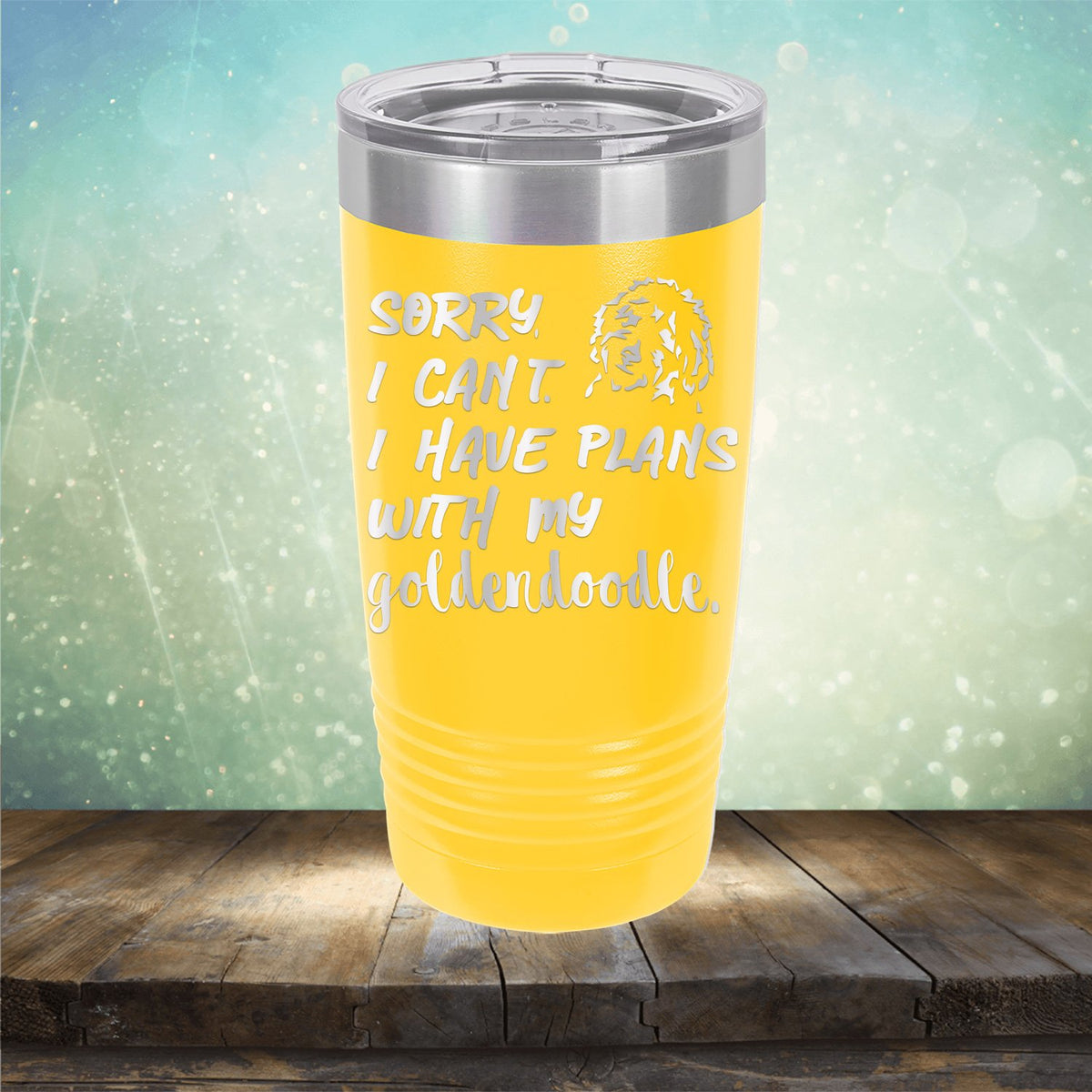 Sorry I Can&#39;t I Have Plans with My Goldendoodle - Laser Etched Tumbler Mug