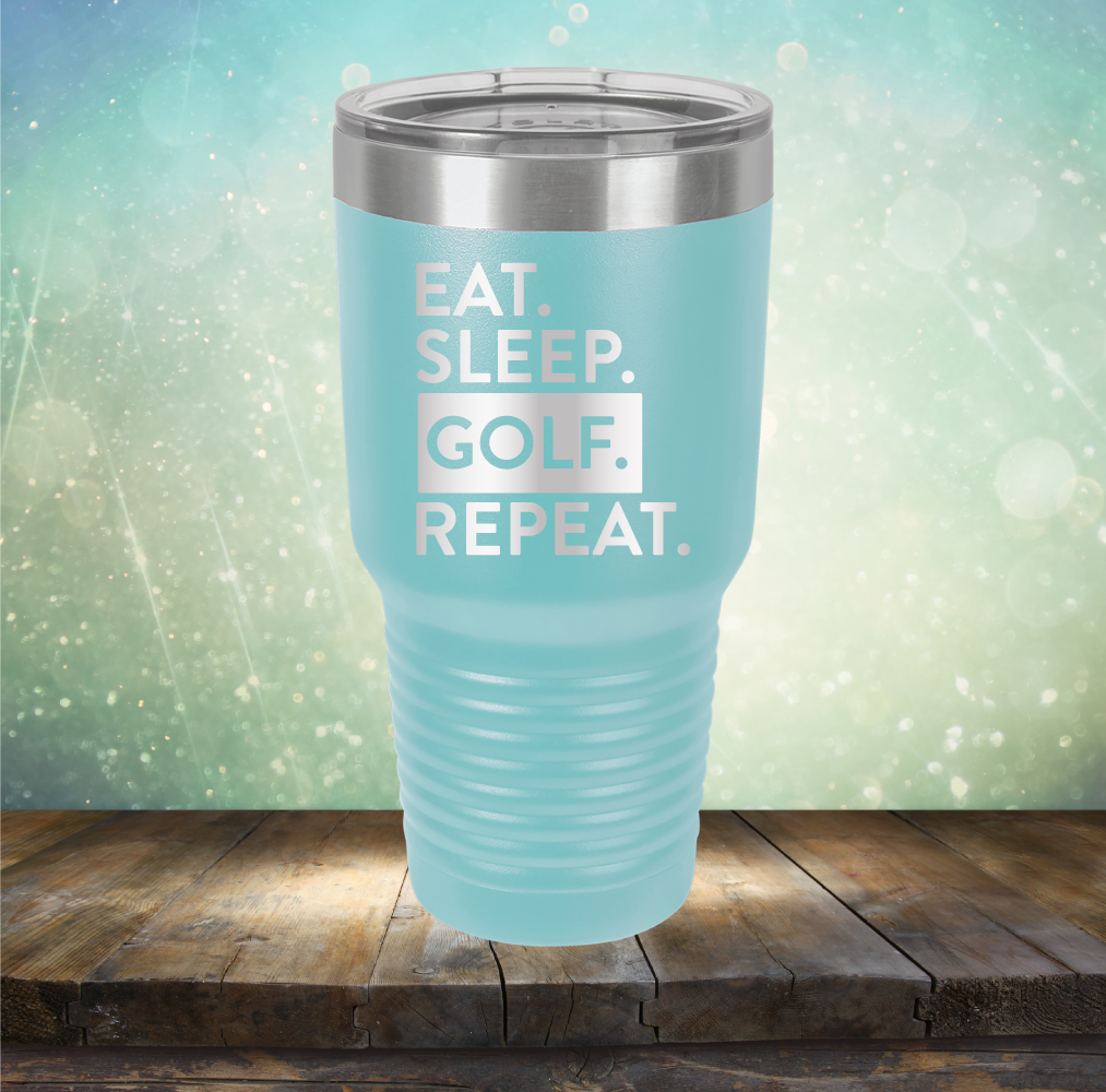 Eat Sleep Golf Repeat - Laser Etched Tumbler Mug