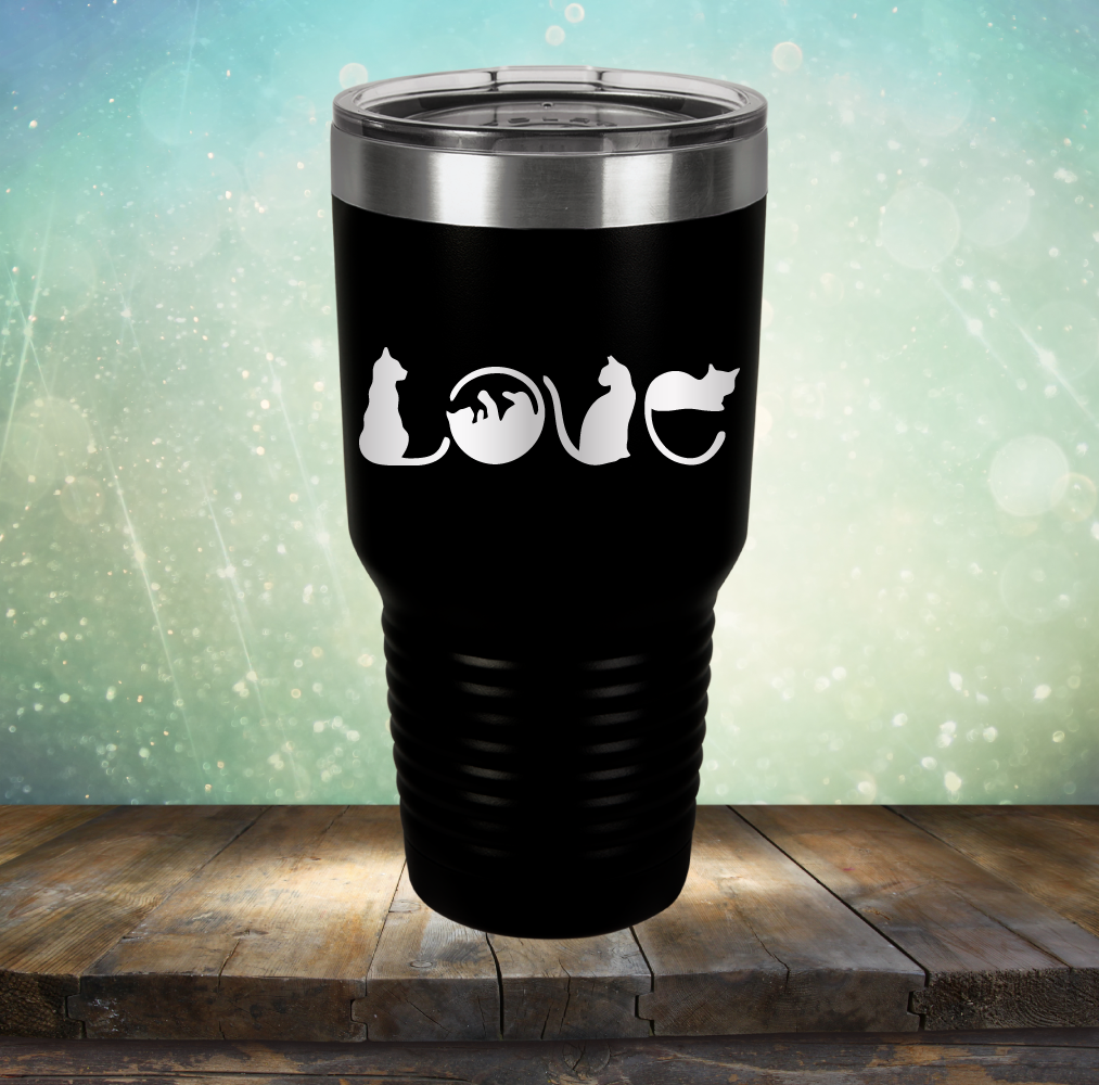 Cat Love - Laser Etched Tumbler Mug