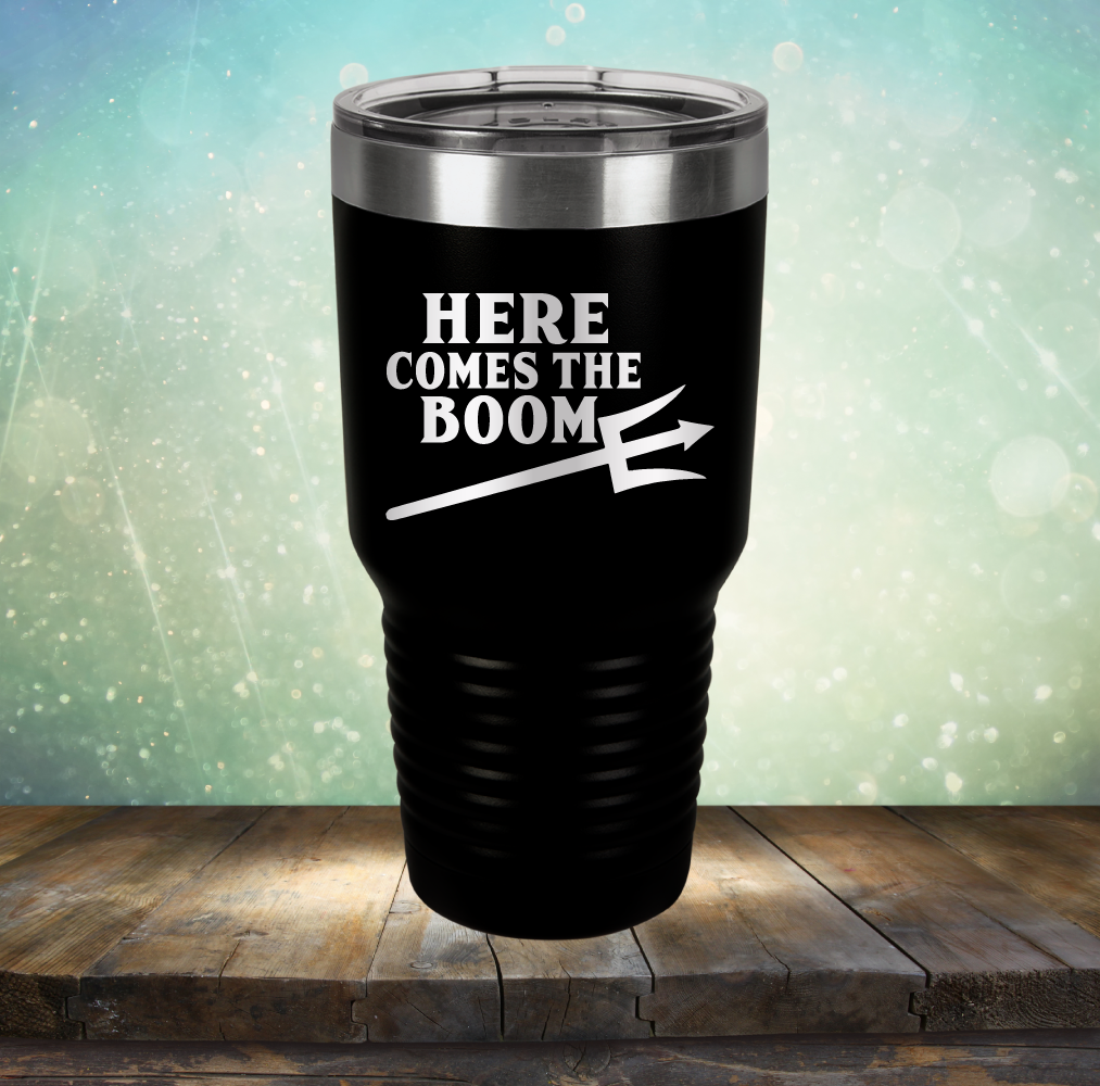 Here Comes The Boom - Laser Etched Tumbler Mug