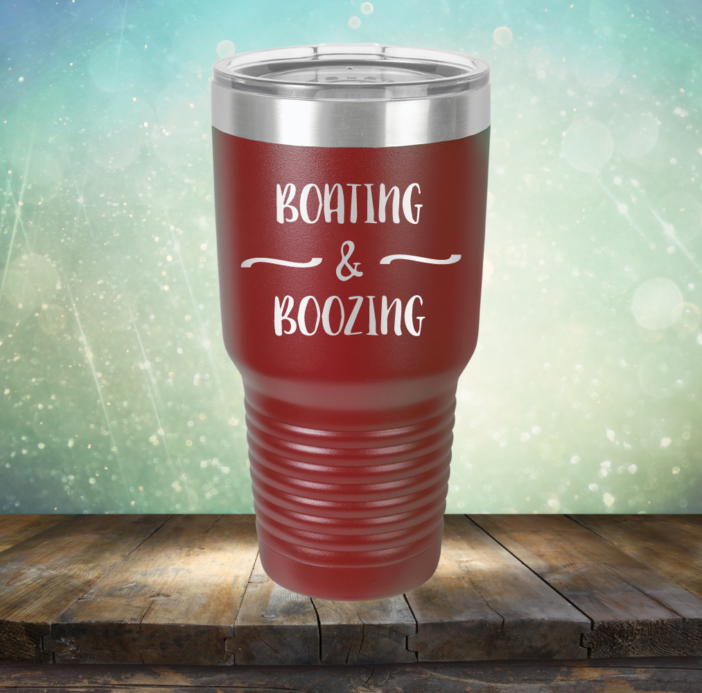 Boating &amp; Boozing - Laser Etched Tumbler Mug