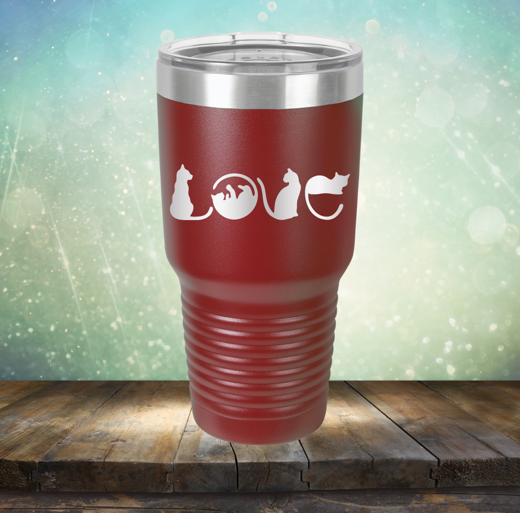 Cat Love - Laser Etched Tumbler Mug
