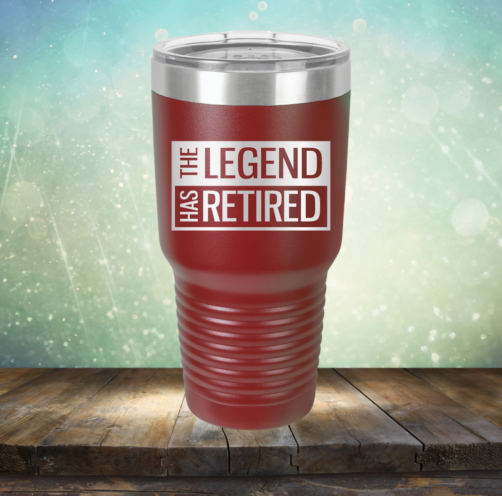 The Legend has Retired - Laser Etched Tumbler Mug