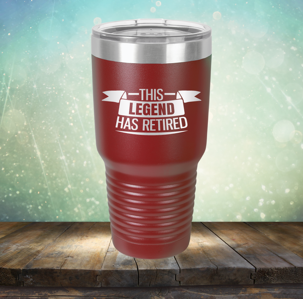 This Legend has Retired - Laser Etched Tumbler Mug