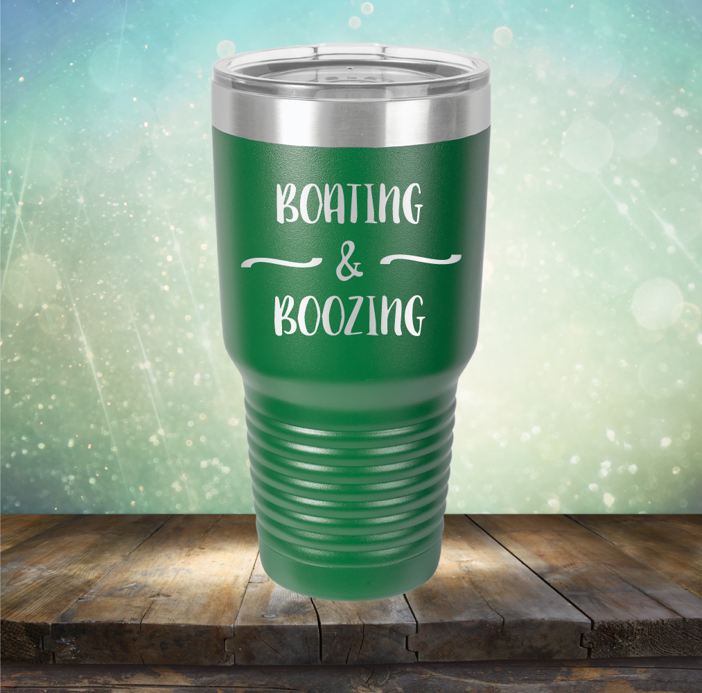 Boating &amp; Boozing - Laser Etched Tumbler Mug