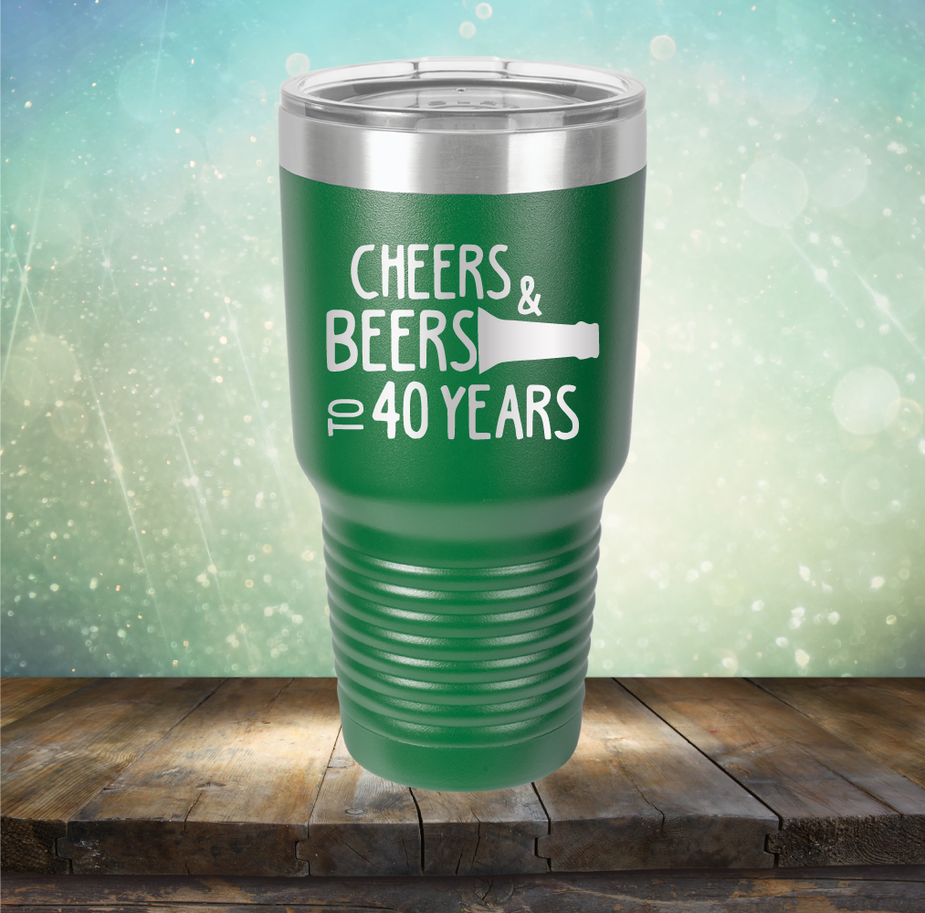 Cheers &amp; Beers to 40 Years - Laser Etched Tumbler Mug