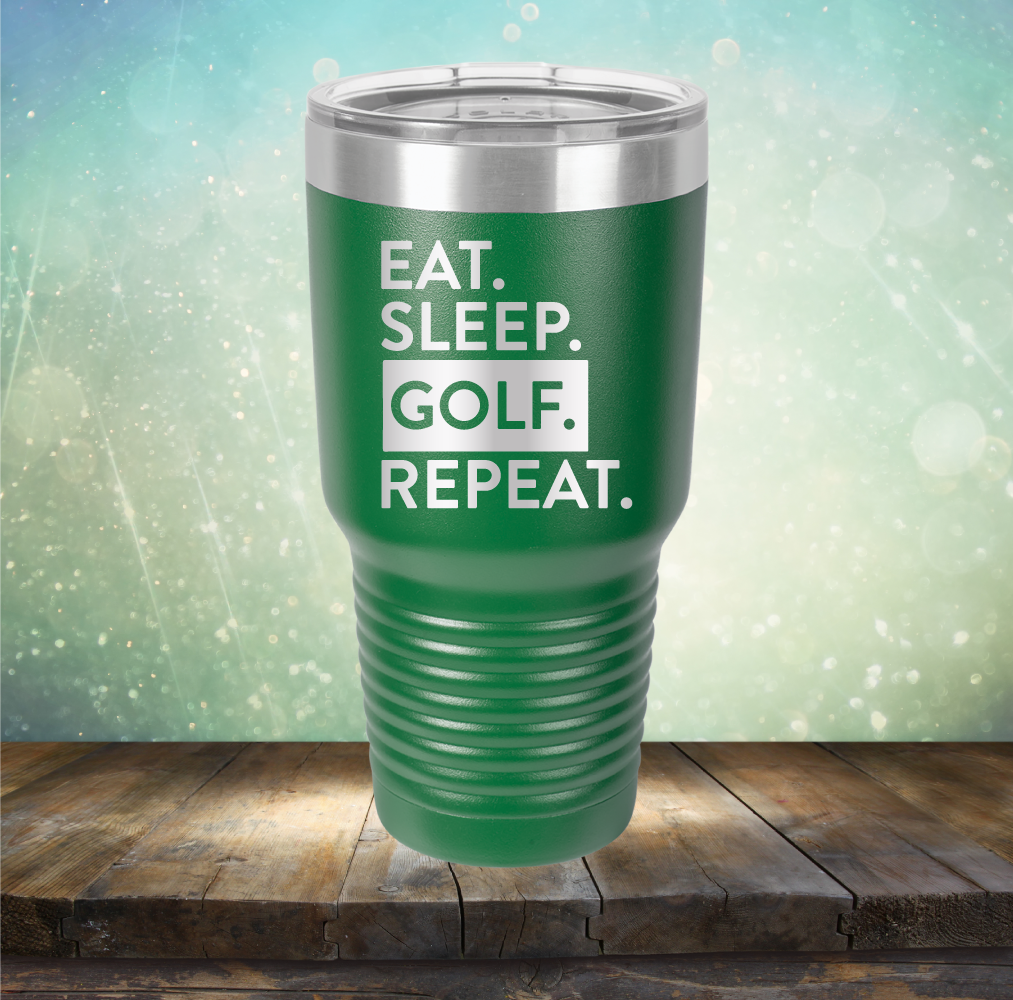 Eat Sleep Golf Repeat - Laser Etched Tumbler Mug