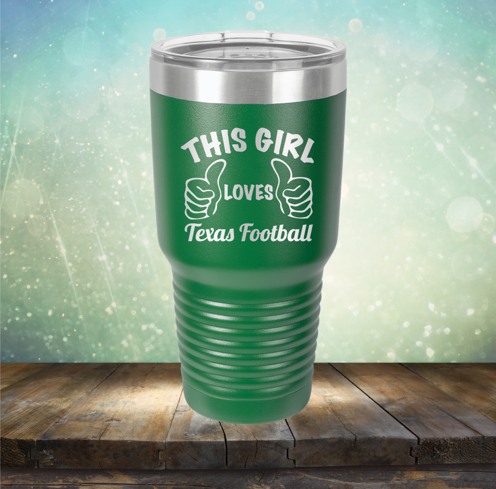 This Girl Loves Texas Football - Laser Etched Tumbler Mug