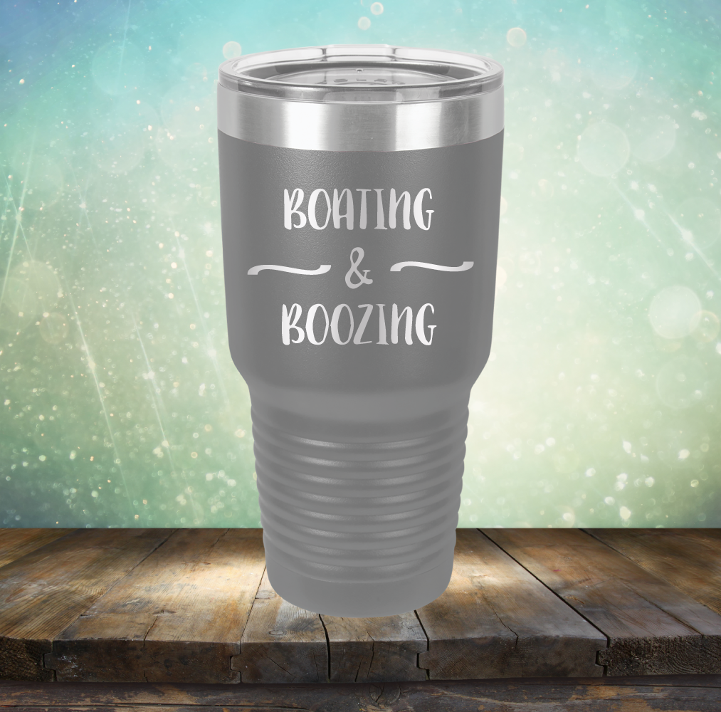 Boating &amp; Boozing - Laser Etched Tumbler Mug