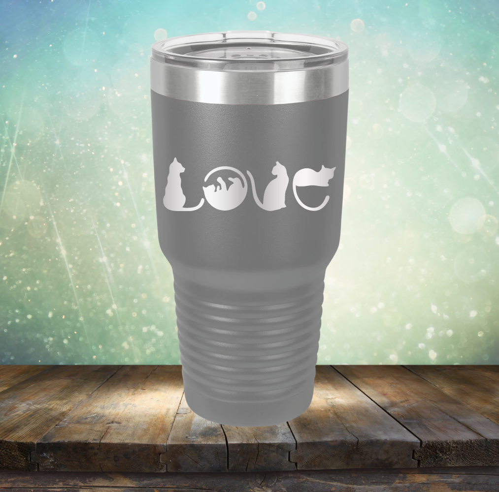 Cat Love - Laser Etched Tumbler Mug