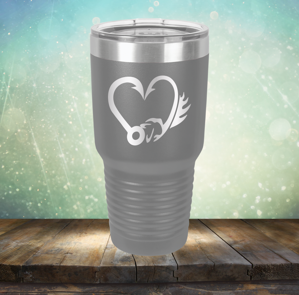 Fish Hook Love - Laser Etched Tumbler Mug