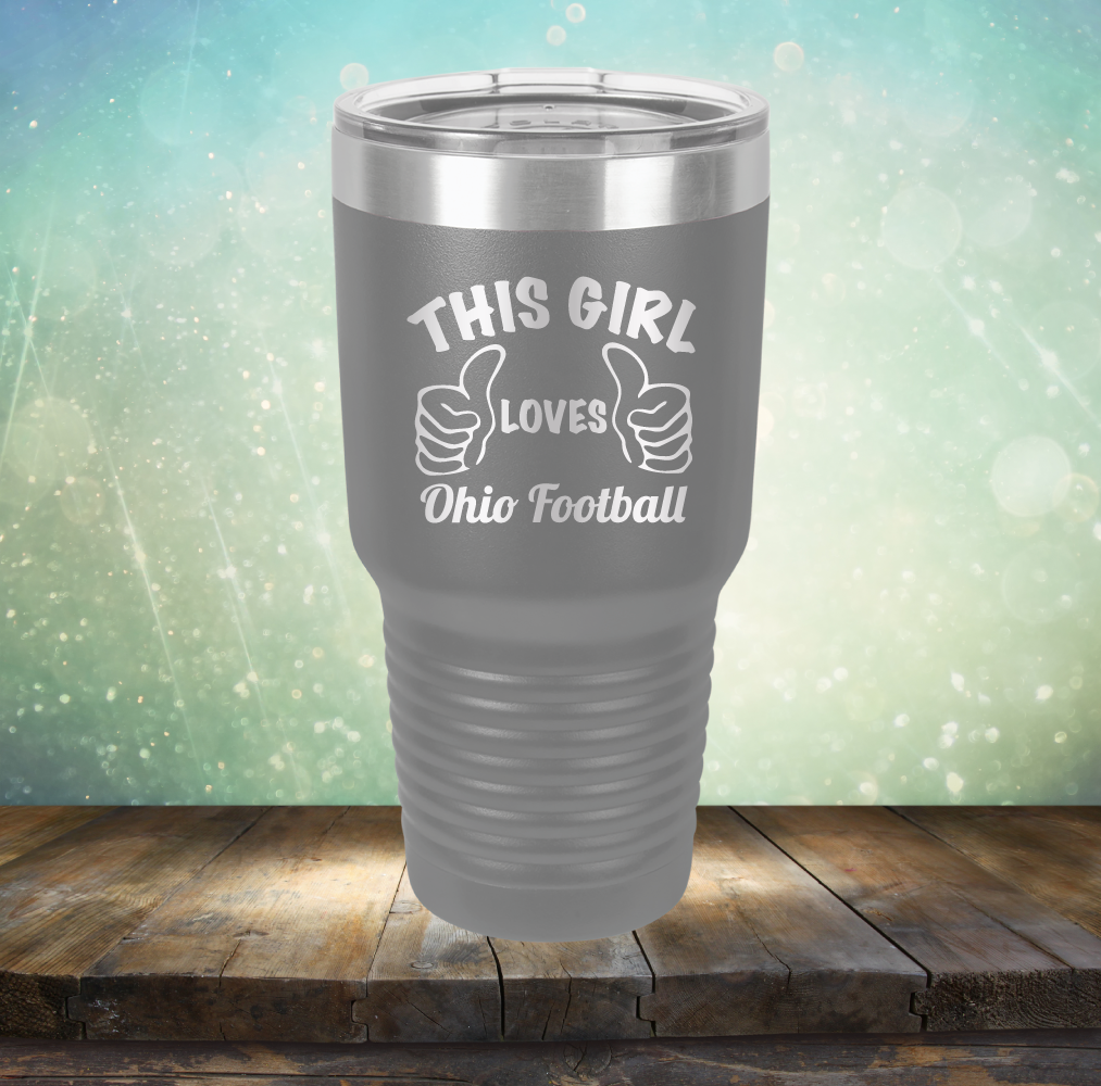This Girl Loves Ohio Football - Laser Etched Tumbler Mug