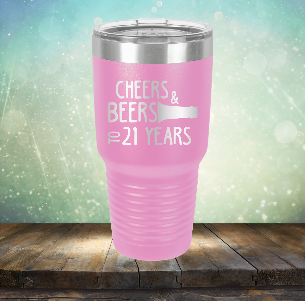 Cheers & Beers to 21 Years - Laser Etched Tumbler Mug