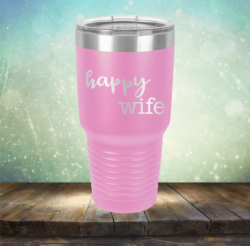 Happy Wife - Laser Etched Tumbler Mug