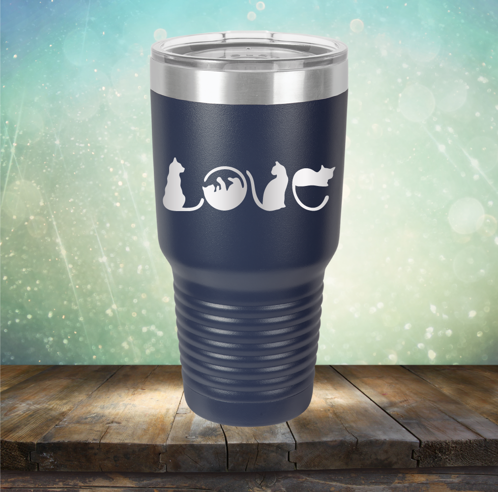 Cat Love - Laser Etched Tumbler Mug