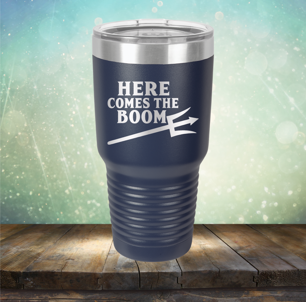 Here Comes The Boom - Laser Etched Tumbler Mug