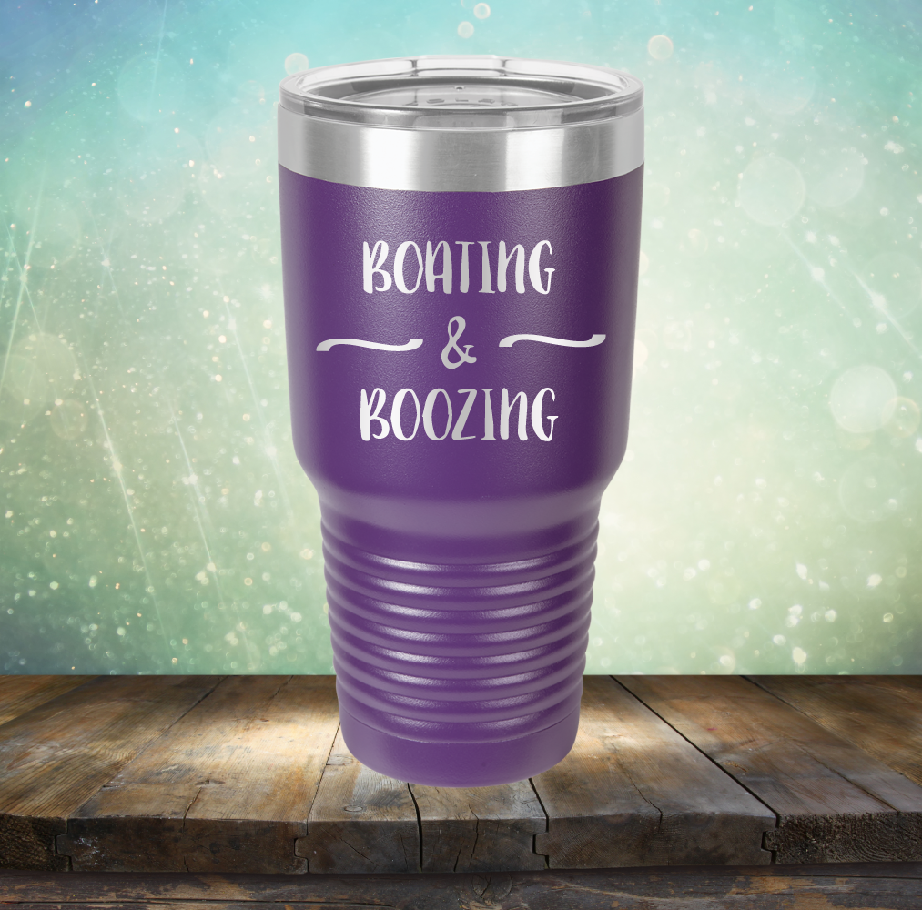 Boating &amp; Boozing - Laser Etched Tumbler Mug