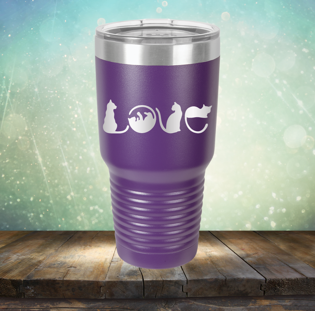 Cat Love - Laser Etched Tumbler Mug