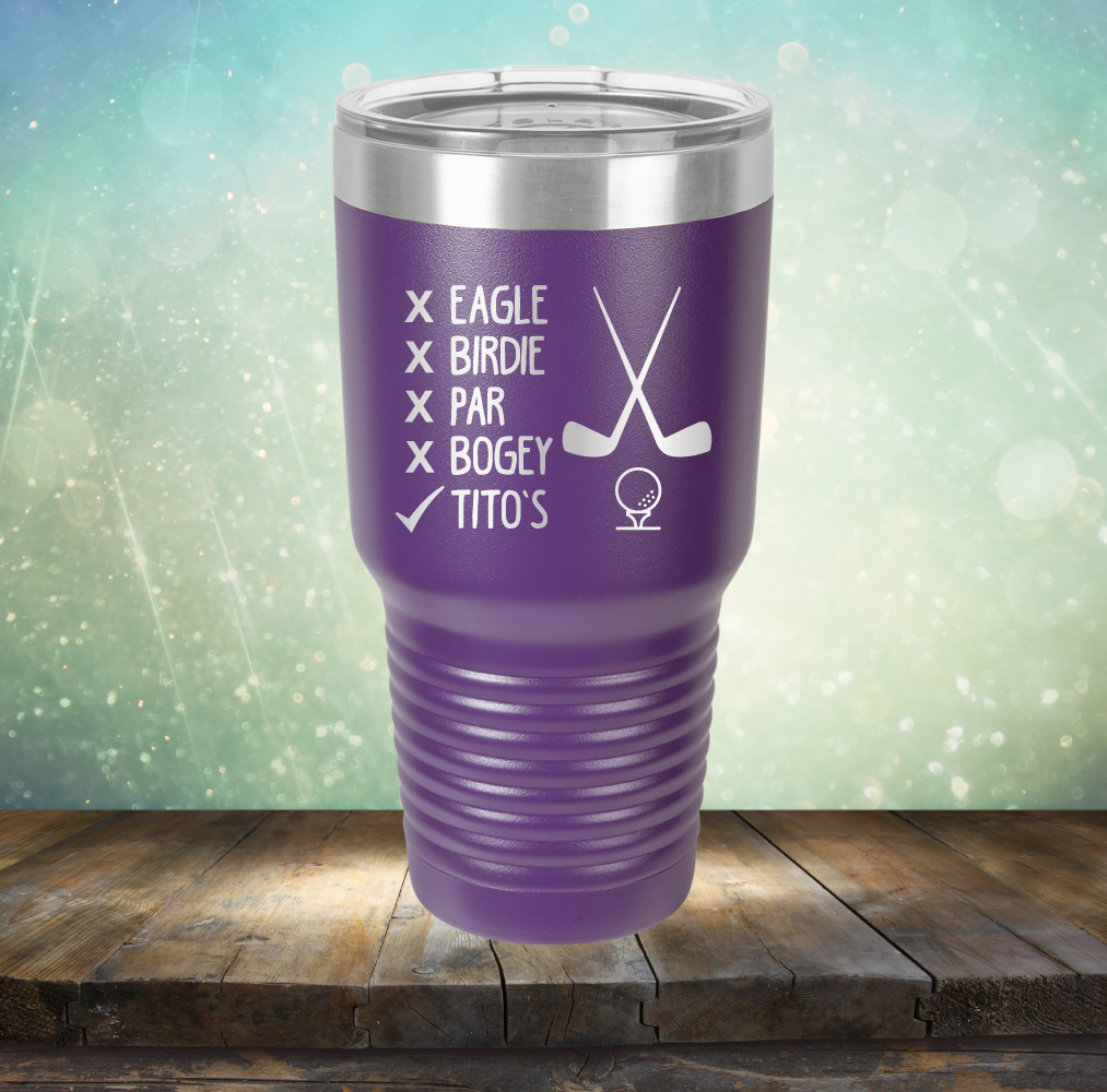 Eagle Birdie Par Bogey Tito&#39;s - Laser Etched Tumbler Mug