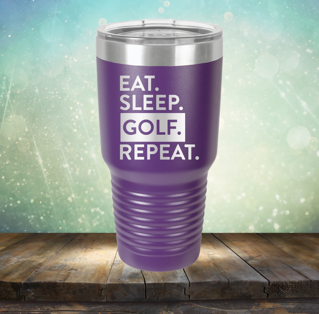 Eat Sleep Golf Repeat - Laser Etched Tumbler Mug