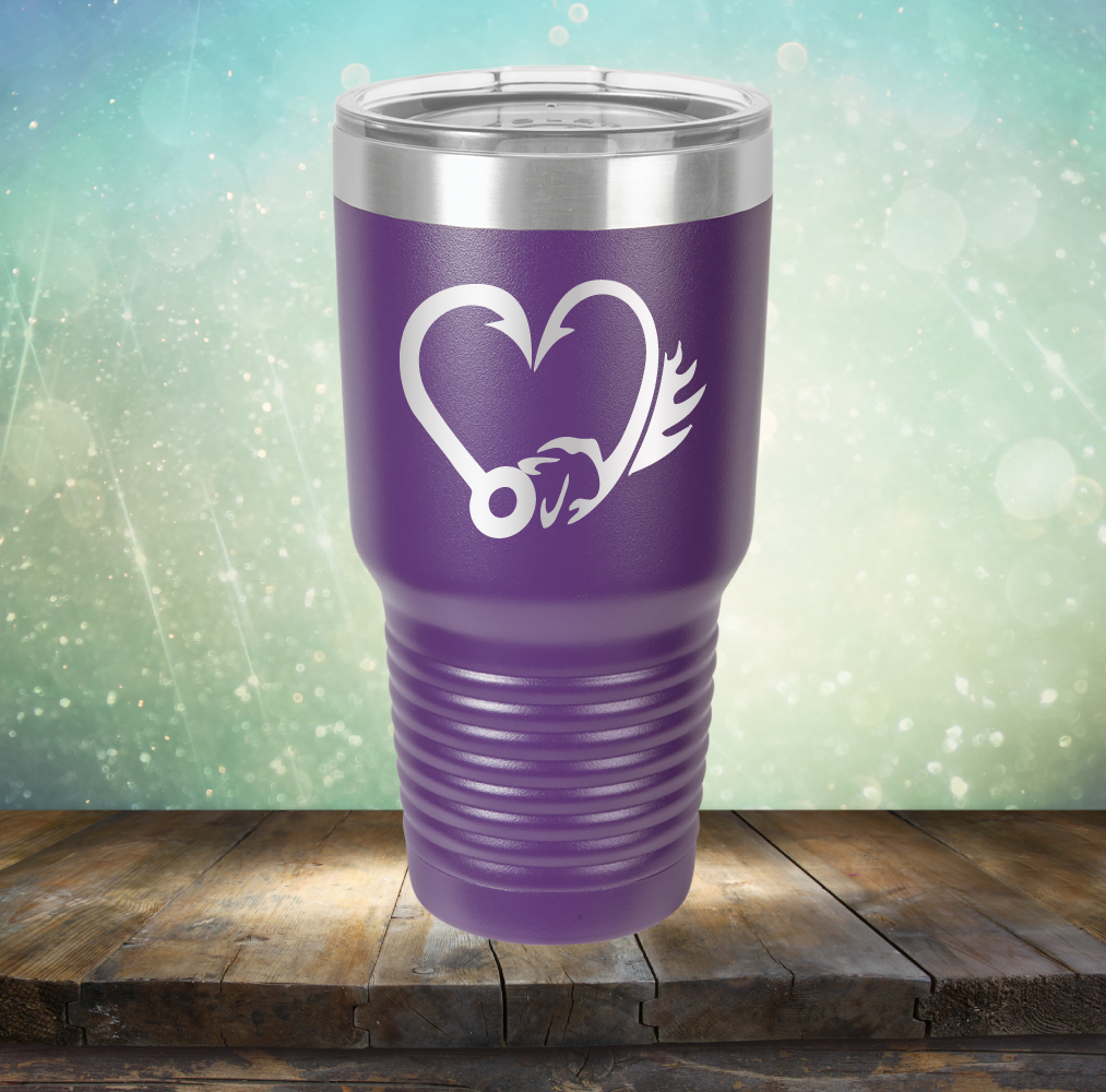 Fish Hook Love - Laser Etched Tumbler Mug