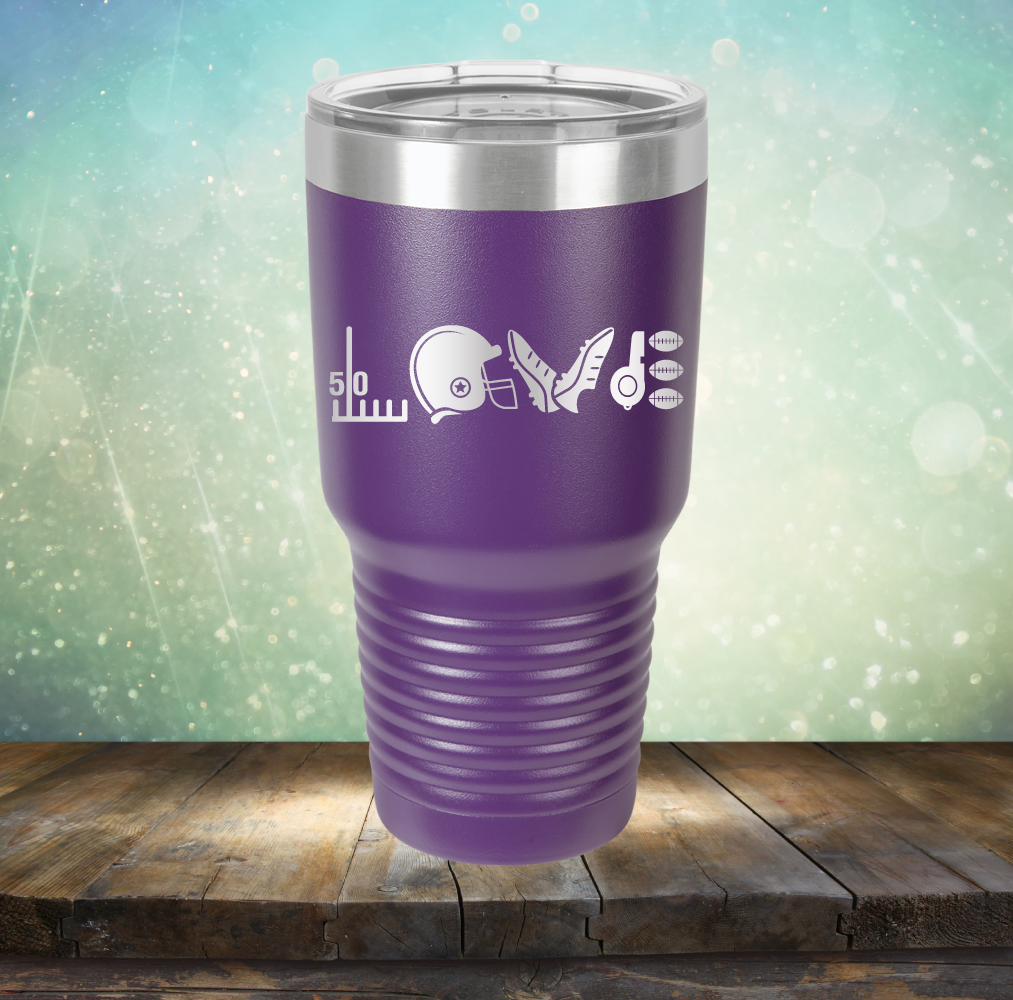 Football Love - Laser Etched Tumbler Mug