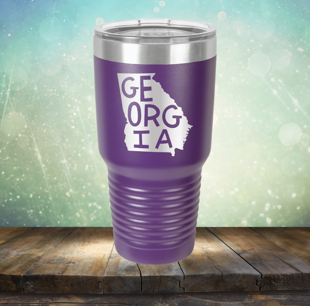 Georgia Outline - Laser Etched Tumbler Mug