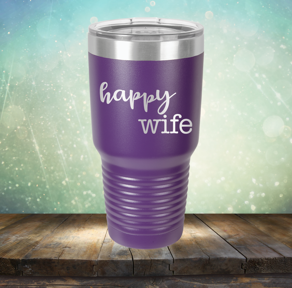 Happy Wife - Laser Etched Tumbler Mug