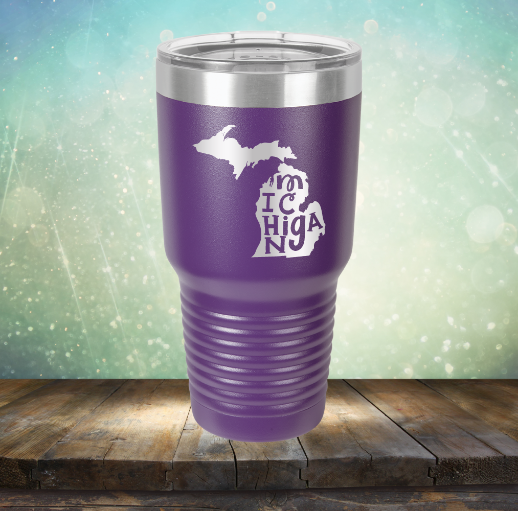 Michigan Outline - Laser Etched Tumbler Mug
