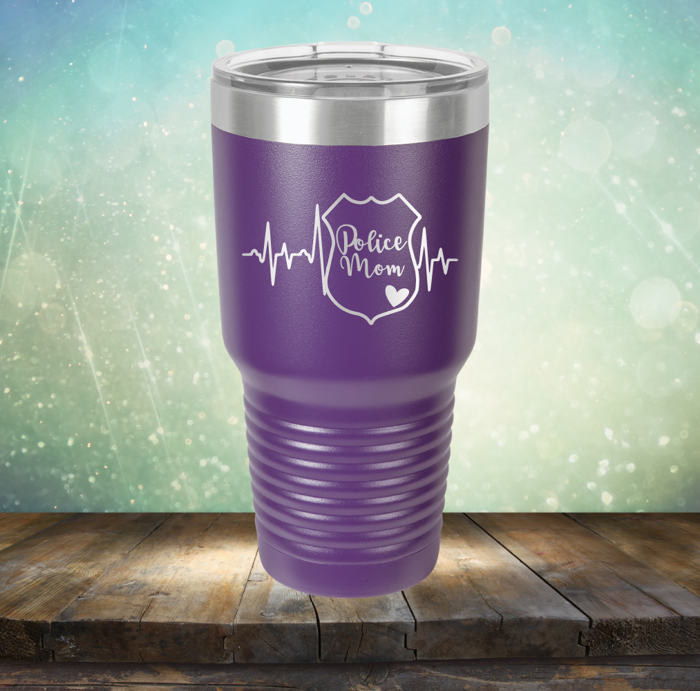 Police Mom - Laser Etched Tumbler Mug