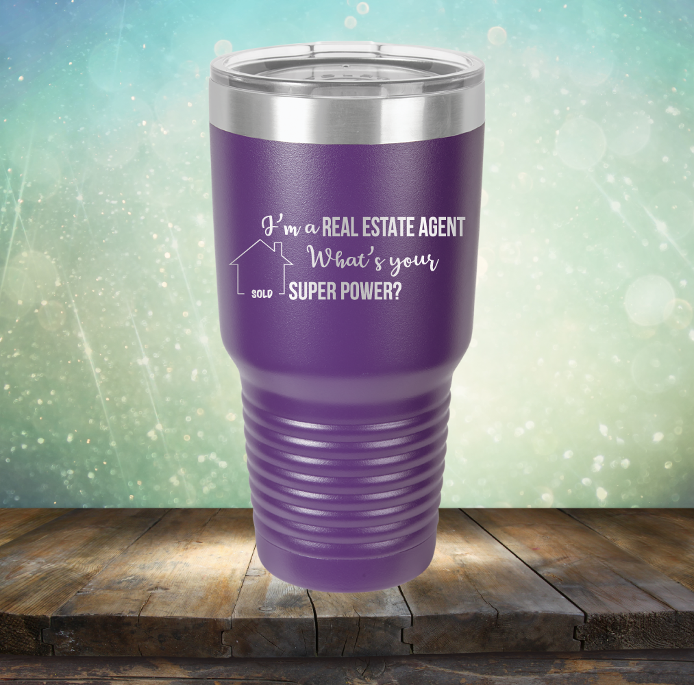 Real Estate Agent Super Power - Laser Etched Tumbler Mug